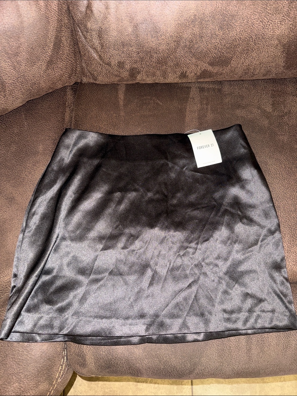Forever 21 Black Satin Mini Skirt